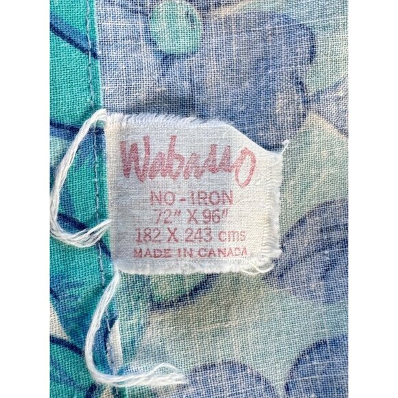 Vintage 1970s flat /top sheet, blue white flowers, Wabasso, twin size bed - Picture 7 of 9